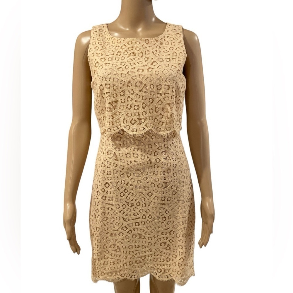 J.Crew Elegant Lace Sleeveless Dress - Cream size 2